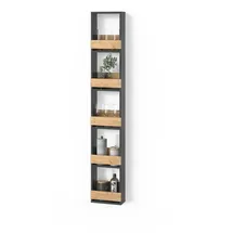 livinity® Weinregal 30 x 180 cm Goldkraft Eiche/Anthrazit