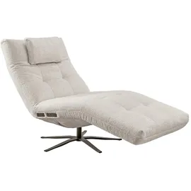 KAWOLA Relaxliege LETICIA Polyester 80 x 100 x 200 cm Weiß mit Nackenkissen