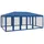 vidaXL Partyzelt mit 10 Mesh-Seitenteilen Blau 6x4 m HDPE