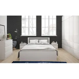 extom Drehtürenschrank Boston 136,4 x 213 x 58,5 cm Weiß