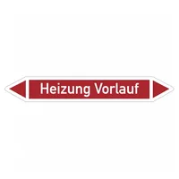 König Werbeanlagen Dreifke® Aufkleber Rohrleitungskennzeichnung, Heizung Vorlauf, Einzeletikett, DIN