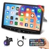 1G+32G Android Autoradio 1 Din mit Navi GPS WiFi Bluetooth Freisprecheinrichtung 10 Zoll Touchscreen Autoradio mit IOS/Android Mirror Link Bluetooth FM/RDS/USB/DAB+/OBD2/DVR Rückfahrkamera Mikrofon