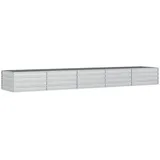 furnicato Garten-Hochbeet 400x80x45 cm Verzinkter Stahl Silber