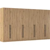 rauch Kleiderschrank Drehtürenschrank Schrank Garderobe Wäscheschrank Schlafzimmer AVOLA (in 3 verschiedenen Ausstattungen BASIC/CLASSIC/PREMIUM) mit hochwertigen Stangengriffen in Schwarz aus Metall MADE IN GERMANY braun 360 cm x 210 cm x 54 cm