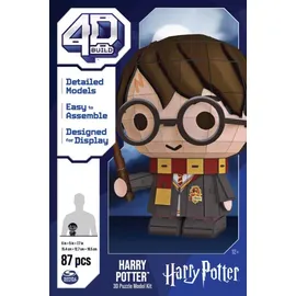 Spin Master 4D Build - Harry Potter - 3D-Puzzle des beliebten Filmheldens aus hochwertigem Karton, 87 Teile, für Fans der magischen Abenteuerserie ab 12 Jahren, Rot und Gold