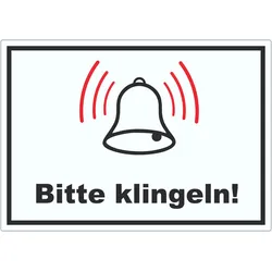 Bitte klingeln Aufkleber A3 (297x420mm)