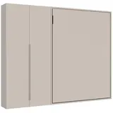 Itamoby Versia 160 klappbares vertikales Doppelbett mit 2-türigem Argilla-Kleiderschrank links