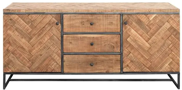 WOLFMÖBEL Kommode Parquet Holz Braun Akazie