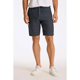 Lindbergh Shorts LINDBERGH, Herren, Gr. L, N-Gr, blau (navy), Web, Obermaterial: 55% Baumwolle, 45% Leinen, unifarben, regular fit kniefrei, Hosen Shorts, Sommerhose mit Taschen