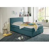 Home Affaire Boxspringbett HOME AFFAIRE "Eliana", blau (petrol), B:127cm L:210cm, Komplettbetten, Boxspringbett, inkl. Topper, in 4 Breiten, 3 Matratzenarten und 2 Härtegraden