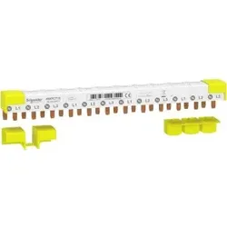 Schneider Electric A9XPC712 Acti9 Phasenschiene Stift, 3P+N, 9mm-Stift-Abstand, 80A, 12 Module, 4-Endkappen