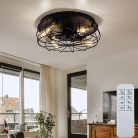 STARLUNA Deckenventilator 48,5 cm Metall Schwarz