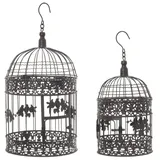 Moritz Pflanzkäfig Käfig Dekokäfig Vogelkäfig Vogel Paar Shabby Antik Stil antik braun (Set)