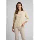Zwillingsherz Langarmshirt "Smile" 3/4-Arm, Rundhalsausschnitt, Stickerei beige L/XL (40/42)