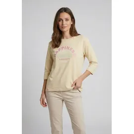 Zwillingsherz Langarmshirt "Smile" 3/4-Arm, Rundhalsausschnitt, Stickerei beige L/XL (40/42)