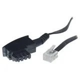 S/CONN maximum connectivity Telefon-anschlusskabel, Tae/f, 6m, Schwarz,