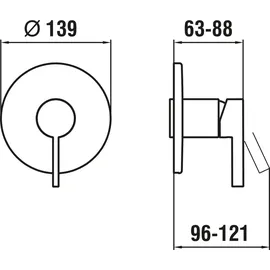 Laufen Kartell Fertigmontage-Set für UP-Duschenmischer Simibox Standard oder Simibox light Blassgold matt H3313360830001
