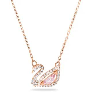 Swarovski Swan Halskette, Schwan, Rosa, Roségold-Legierungsschicht