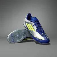 adidas F50 League MG/FG Herren Silber Metallic/Solar Yellow/Lucid Blue 43 1/3