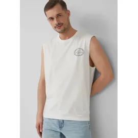 s.Oliver Jersey-Tanktop im Relaxed Fit mit Print - weiß - XL