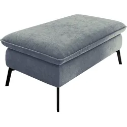 Hockerbank 3C CARINA "Haya", blau (petrol), B:116cm H:47cm T:71cm, Struktur (85% Polyester, 15% Nylon), Hocker, Polsterhocker, passend zum Haya"-Recamieren-Ecksofa, Bodenfreiheit 18 cm