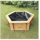 Hochteich promadino Miniteich 6eck-Hochteich, honigbraun mit Teichfolie 122 x 10