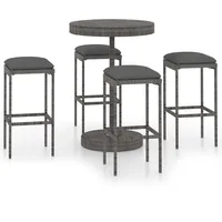 vidaXL Gartenbar Set 5-tlg. Grau