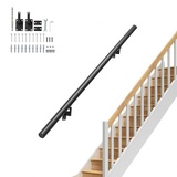 Vevor Handlauf Aluminiumlegierung Pflegeleicht Treppengeländer 1220mm Geländer Treppe 199,6 kg Tragfähigkeit 900 mm Abstand zwischen den Säulen Brüstung Balkongeländer