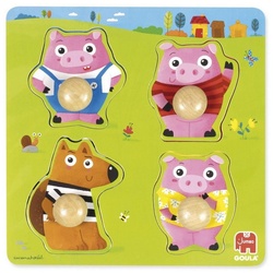Jumbo Spiele Puzzle GOULA Die 3 kleinen Schweinchen-Puzzle, Puzzleteile