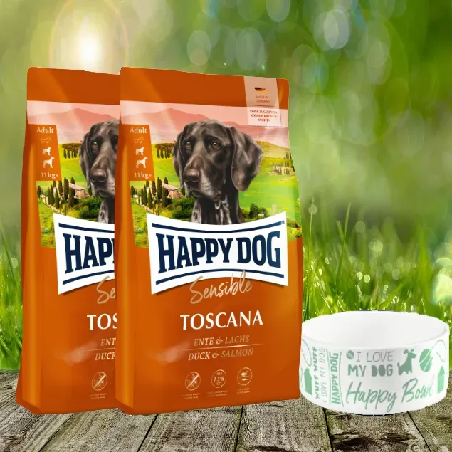Happy Dog Supreme Sensible Toscana 2 x 12,5 kg + Happy Dog Futternapf *geschenkt*