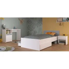 Parisot Stauraumbett Pirouette 90 x 200 cm Holzwerkstoff weiß grau-rosa