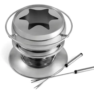 Swissmar Züri Fondue Set 11-teiliges, Edelstahl, 2.2L, Fondue-Set für Fleisch, Käse und Schokolade, für 6 Personen, Geschenkset