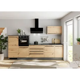 P & B Küchenzeile Jazz 320 cm anthrazit/artisan eiche/metallic braun/anthrazit/braun