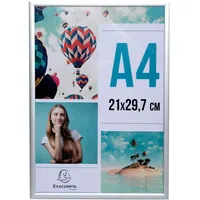 Exacompta 12x Fotorahmen A4 Aluminium, Exacryl - Kristall