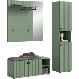 Home Affaire TATIO Garderobenschrank 161 x 37 x 192 grau