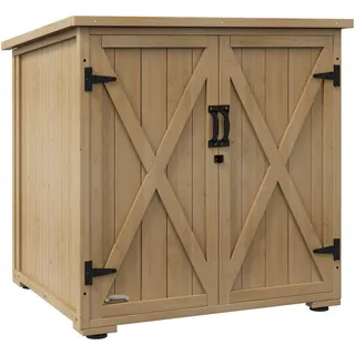 Outsunny Gartenschrank natur Polypropylen B/H/L: ca. 88x77,5x90 cm - natur