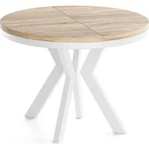 WFL GROUP Runder Ausziehtisch 90-190 x 77 cm Hellbraun
