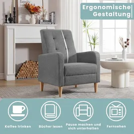 Woltu Ohrensessel grau 1-St 70 x 100 x 80 cm modern