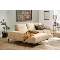 W.SCHILLIG Ecksofa run, Designsofa mit tollem Sitzkomfort, bequem, L-Form, mit Holzsockel, Füße in Bronze pulverbeschichtet, Breite 279 cm braun