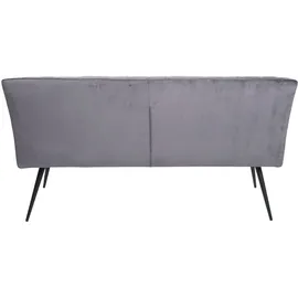 Mendler Esszimmer-Set HWC-K16, 2er-Set Stuhl+Sitzbank Esszimmergruppe Sitzgruppe Esszimmergarnitur, Samt Metall - dunkelgrau