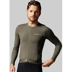 Thermo Fleece Herren Radjacke Langarm Fahrradbekleidung dunkelolivgrün M