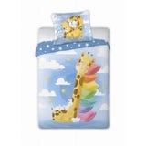 FARO Baby Bettwäsche mit Giraffe 100x135 cm 100% Baumwolle