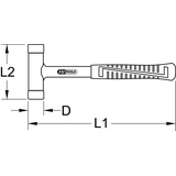 KS Tools Rückschlagfreier Schonhammer, 1290g