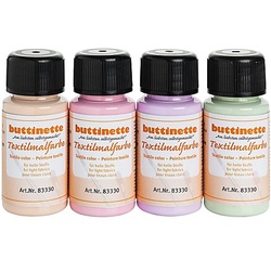 buttinette Stoffmalfarben "Pastell", 4x 50 ml
