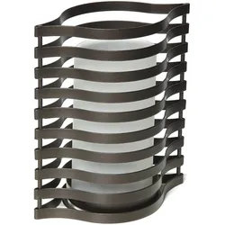 Windlicht AMBIENTE HAUS "Fuligo Windlicht 20cm", schwarz, B:16cm H:20cm T:10cm, Eisen, Glas, Kerzenhalter