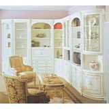 Casa Padrino Luxus Barock Eckschrank Weiß / Mehrfarbig / Gold - Handgefertigter Massivholz Wohnzimmer Schrank - Barock Wohnzimmer Möbel - Erstklassische Qualität - Made in Italy