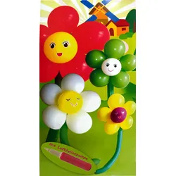 DIY Ballonfigur Blumen (65cm) mit Luftballonpumpe pink