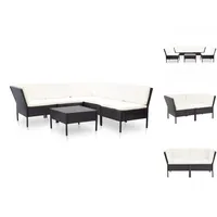 vidaXL Lounge-Set 6-tlg. schwarz 48948