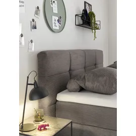 Set One by Musterring Boxspringbett "Fairfield", braun, B:184cm L:218cm, 92% Polyester, 8% Nylon, SET ONE BY MUSTERRING, Komplettbetten, Boxspringbett, mit Metallfuß schwarz, Wendematratze, Breite 160 oder 180 cm