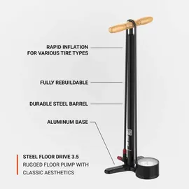 Lezyne Standluftpumpe Steel Floor Drive schwarz